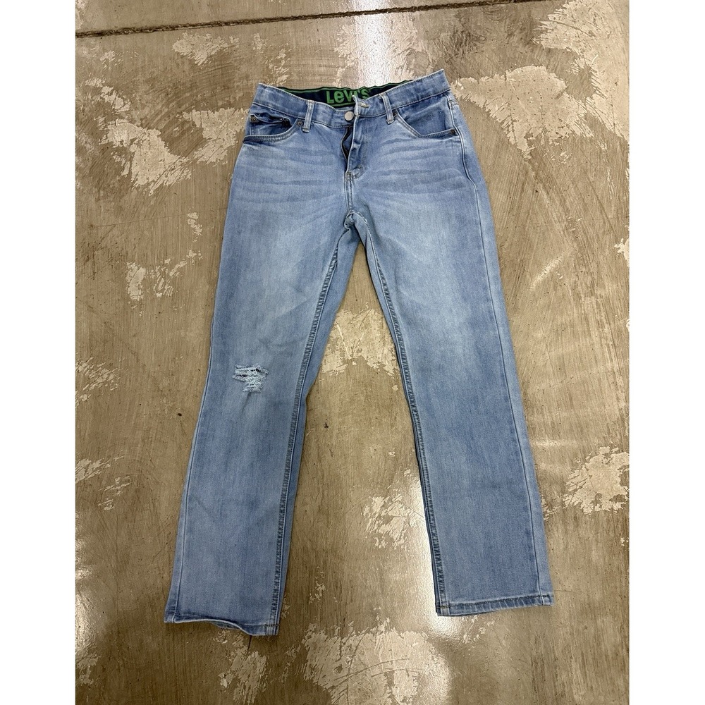 Levi's 511 Slim Fit Boys Jeans Size 14 R 27x29 Light Wash Distressed Denim